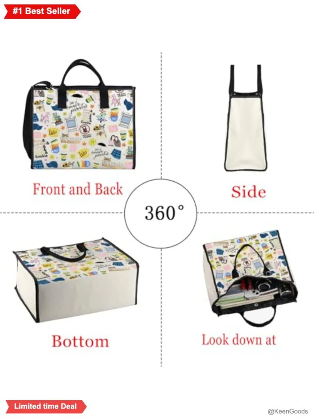Cotton Canvas Tote Bag Luke's Diner TV Show Inspired Shoulder Bag